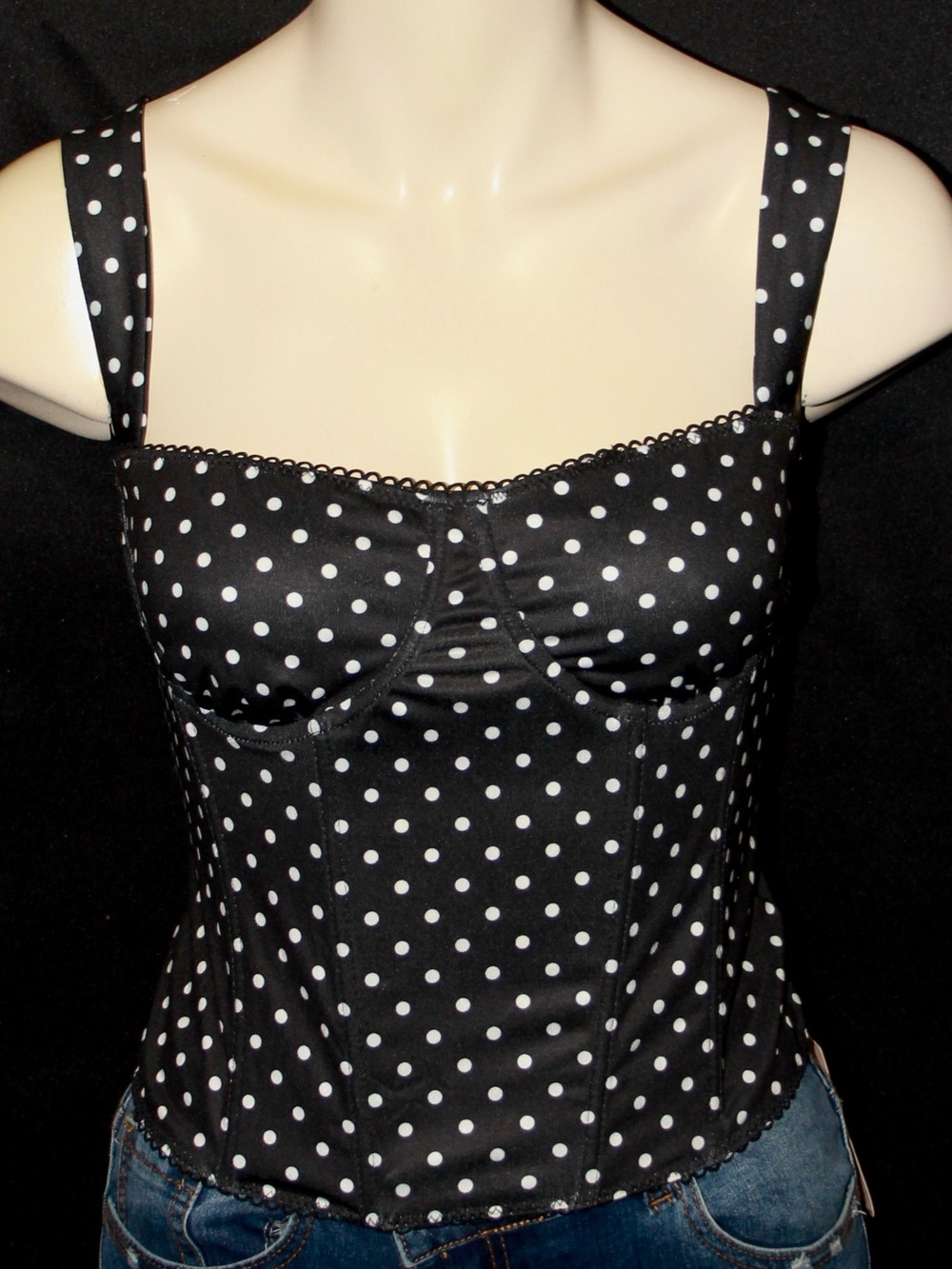 NWT Polka Dot Bustier Corset Camisole